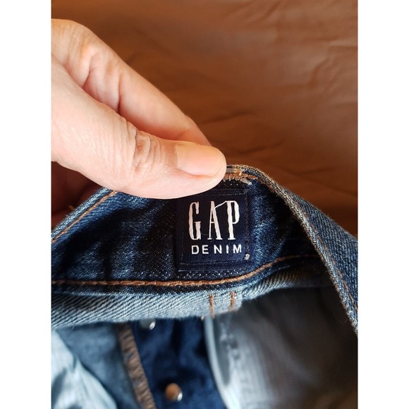 Gap Button Fly Womens Skirt Sz 25 Sz 2 Blue Denim Distressed Frayed Cut Off Mini - Picture 8 of 12